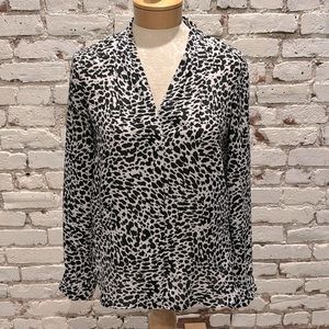 Vince Camuto animal print black and white blouse, XS
